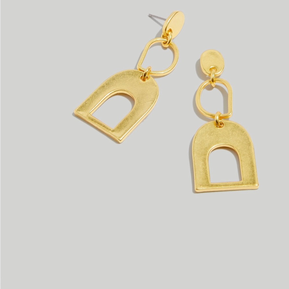 Madewell gold statement dangle earrings